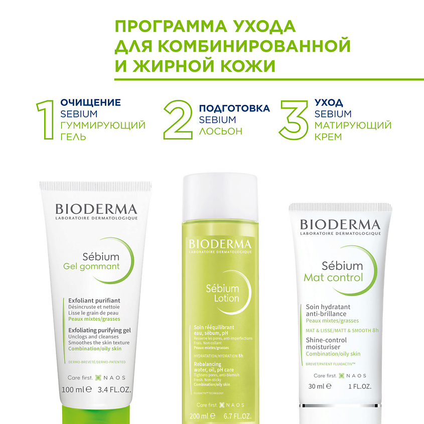 BIODERMA Гуммирующий гель для выравнивания тона лица и борьбы с воспалениями Sebium – фото 14