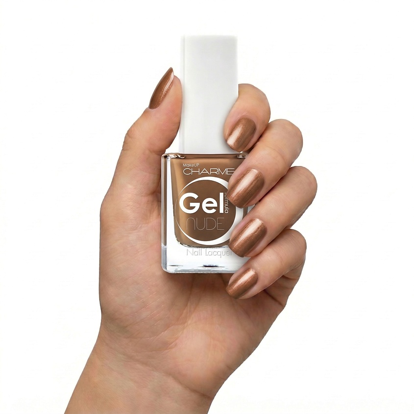 CHARME Лак для ногтей перламутровый "Gel Nude", 209 Золотой – фото 3