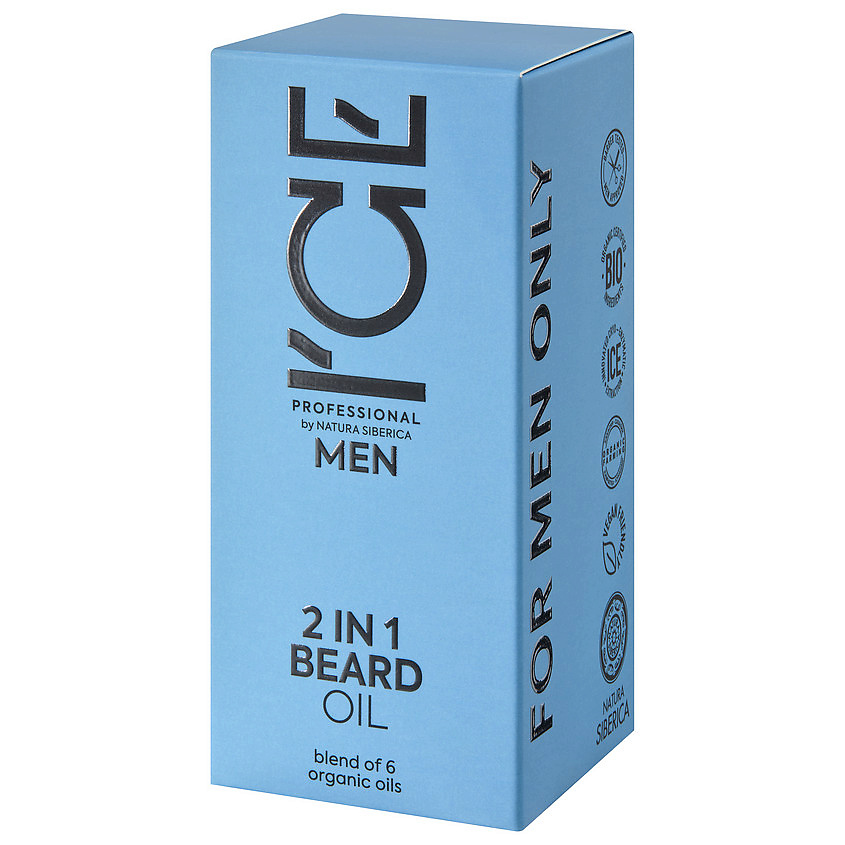 ICE BY NATURA SIBERICA Масло для бороды 2 в 1 Men Beard Oil – фото 3