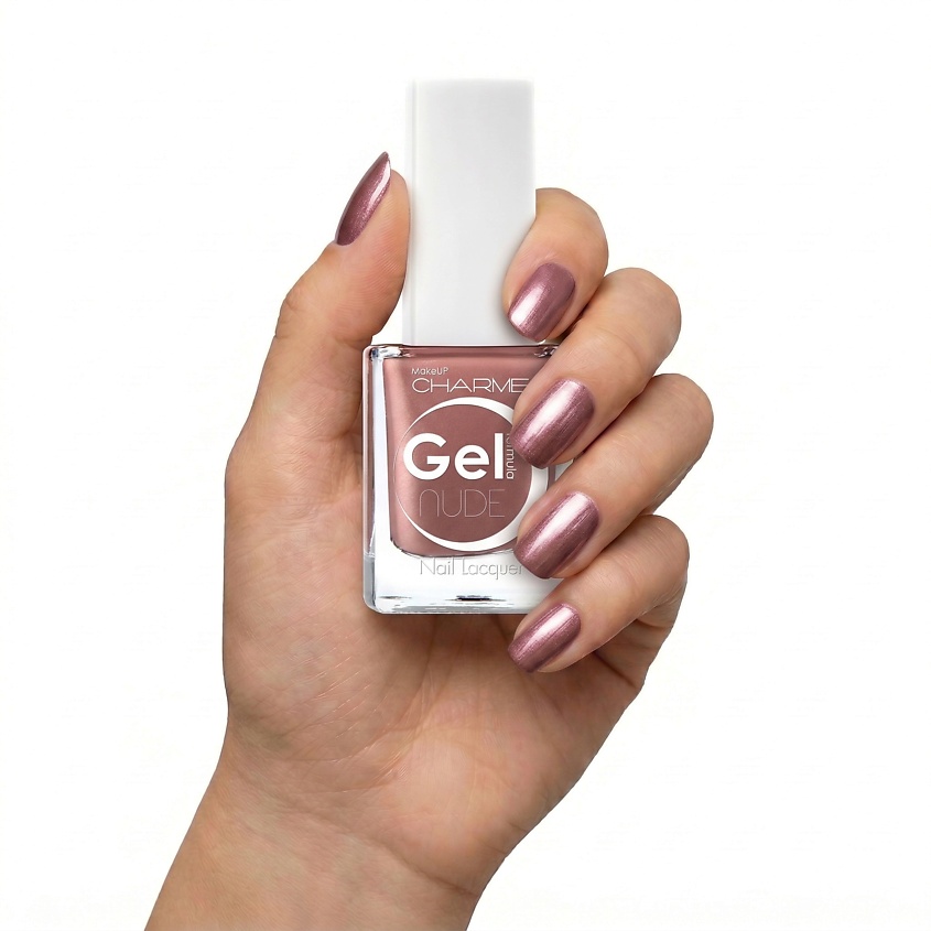 CHARME Лак для ногтей перламутровый "Gel Nude", 204 Марсала – фото 3