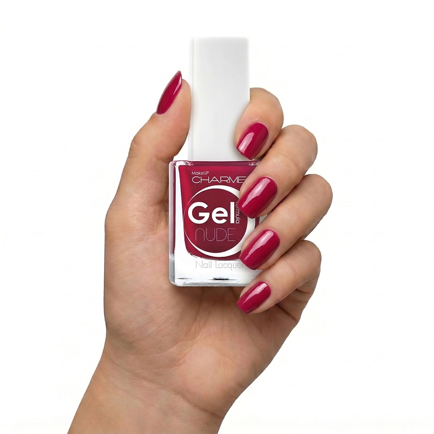 CHARME Лак для ногтей перламутровый "Gel Nude", 211 Китайский красный – фото 3