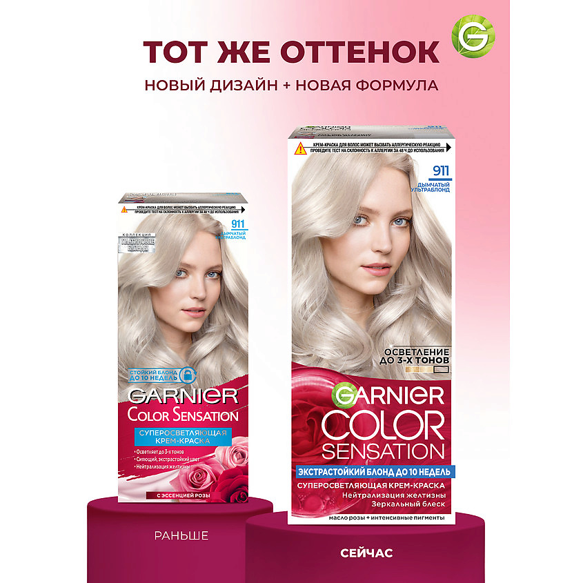 GARNIER Стойкая крем-краска для волос "Роскошь цвета" Color Sensation, 911, Дымчатый Ультраблонд, 110 мл – фото 6