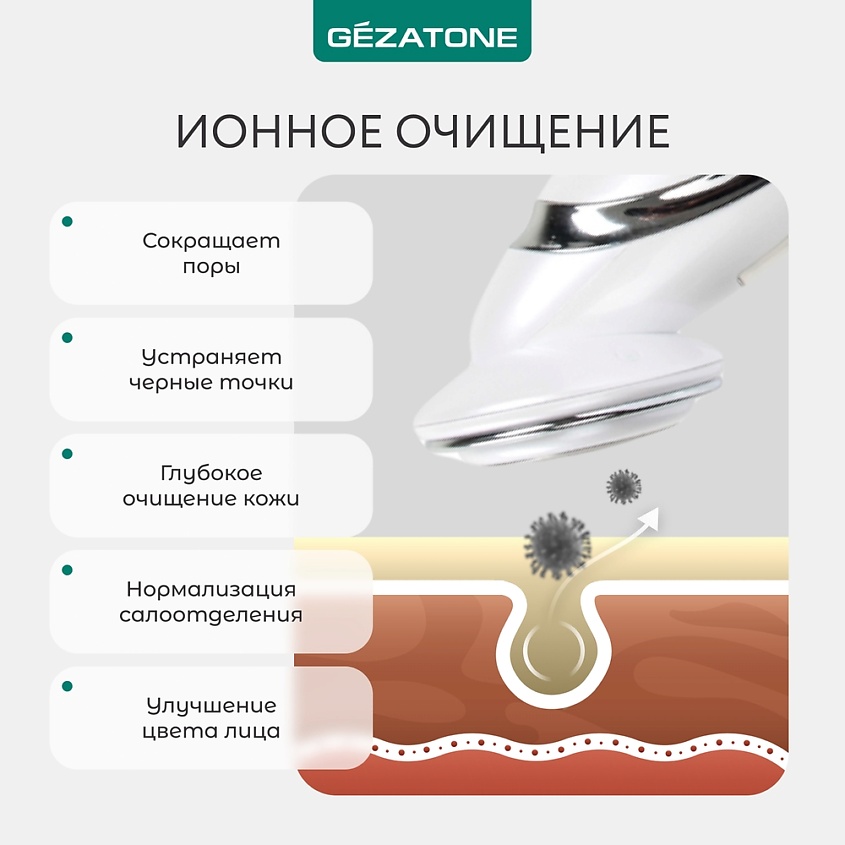 Gezatone Аппарат для RF лифтинга для лица и тела, массажер миостимулятор для лица 6в1 – фото 8