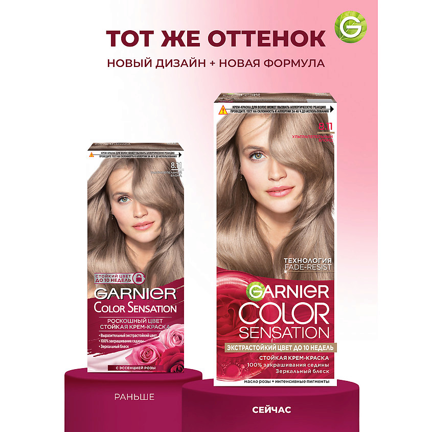 GARNIER Стойкая крем-краска для волос "Роскошь цвета" Color Sensation, 8.11 Ультрапепельный блонд, 110 мл – фото 6