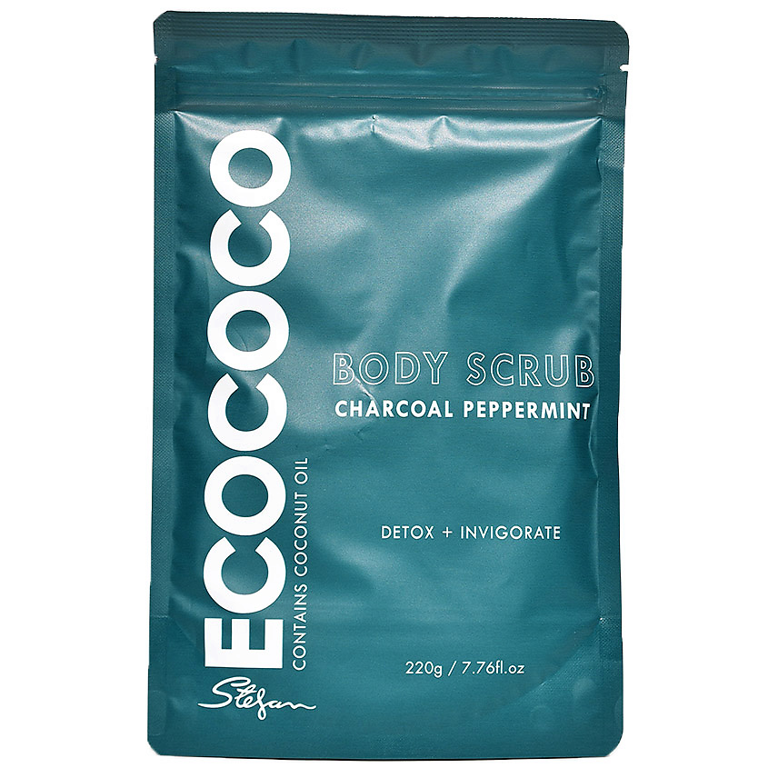 ECOCOCO Скраб для тела для детокса и бодрости Уголь и Мята Body Scrub Charcoal Peppermint – фото 2