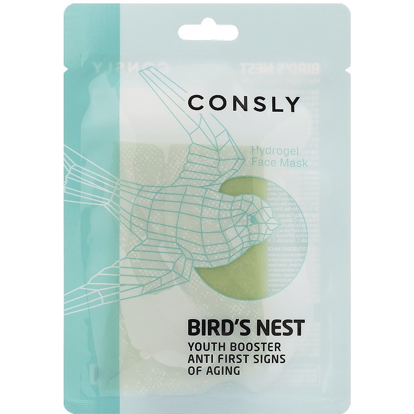 CONSLY Гидрогелевая маска с экстрактом ласточкиного гнезда Hydrogel Face Mask Bird’s Nest Youth Booster Anti First Signs Of Aging – фото 1