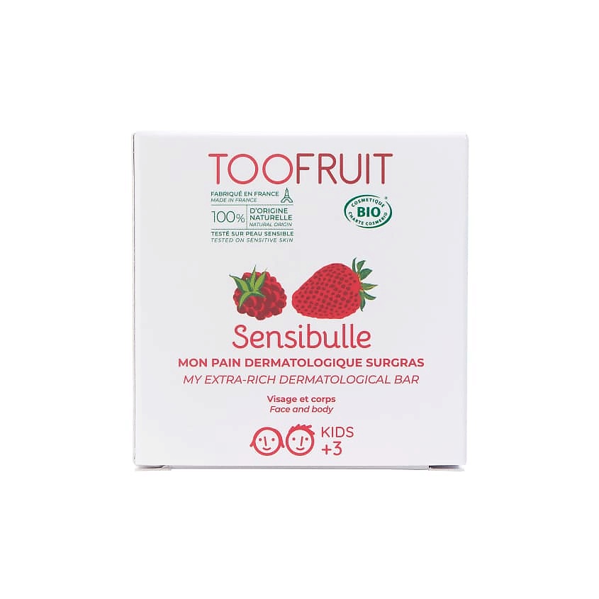 TOOFRUIT Мыло детское твердое для чувствительной кожи Клубника-Малина 3+ – фото 1