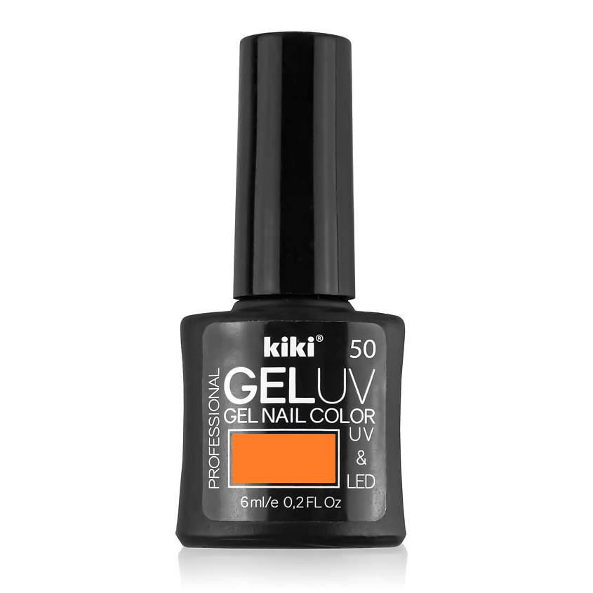 KIKI Гель-лак для ногтей Gel Uv&Led, №50 светло-оранжевый неон – фото 1