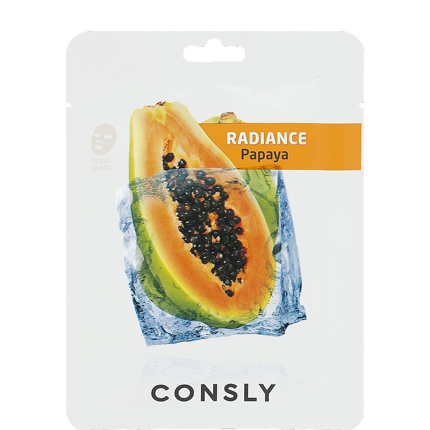 CONSLY Маска тканевая выравнивающая тон кожи с экстрактом папайи Tissue Evening Skin Tone Mask With Papaya Extract – фото 1