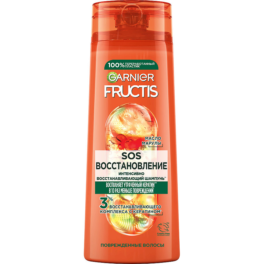 FRUCTIS Укрепляющий шампунь, SOS Восстановление, для поврежденных и тонких волос – фото 1