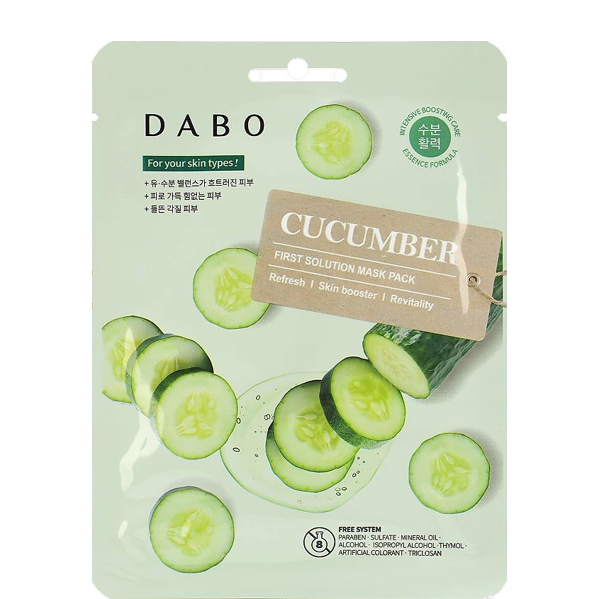 DABO Маска тканевая для лица с экстрактом огурца Cucumber First Solution Mask Pack – фото 2
