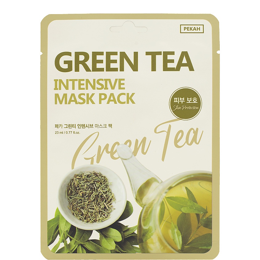 PEKAH Тканевая маска с экстрактом Зеленого чая Green Tea Intensive Mask Pack – фото 1