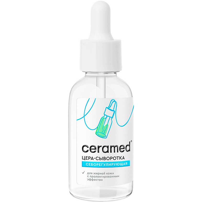 CERAMED Цера-сыворотка для лица Себорегулирующая с ниацинамидом и цинком Cera Serum Sebo-Control – фото 1