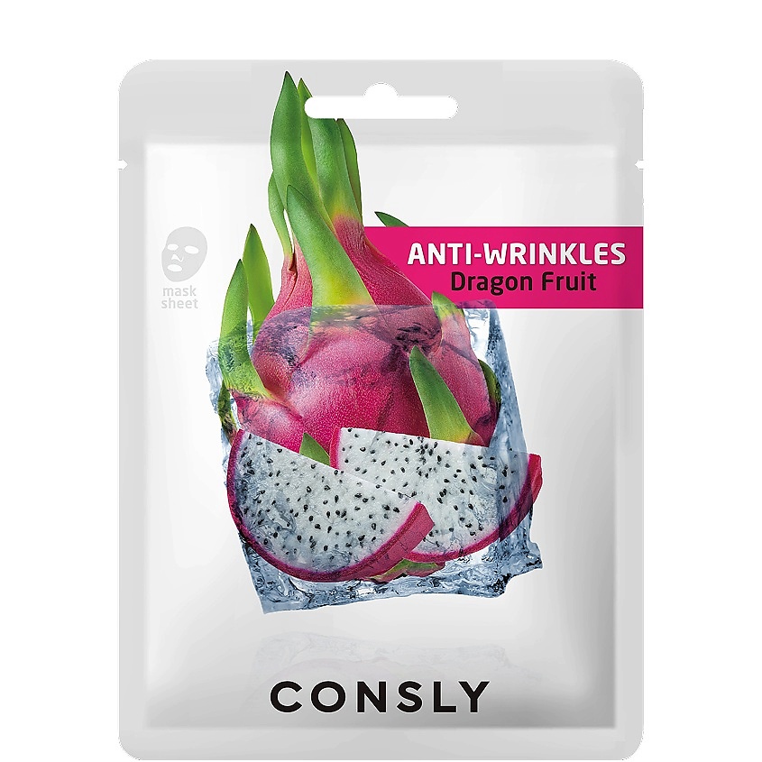 CONSLY Маска тканевая антивозрастная с экстрактом драгонфрута Anti-Ageing Tissue Mask With Dragonfruit Extract – фото 1