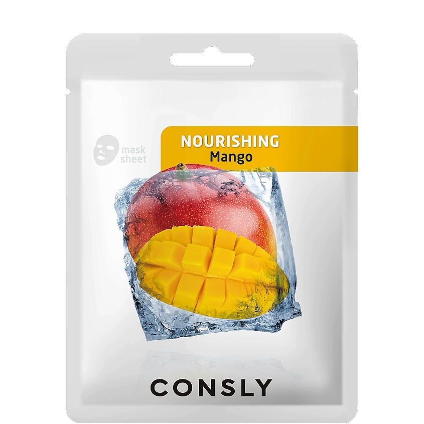 CONSLY Маска тканевая питательная с экстрактом манго Nourishing Cloth Mask With Mango Extract – фото 1
