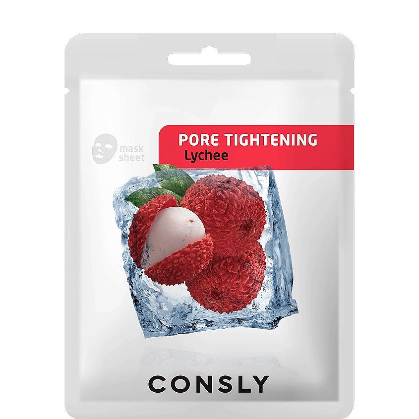 CONSLY Маска тканевая сужающая поры с экстрактом личи Tissue Pore- Tightening Mask With Lychee Extract – фото 1