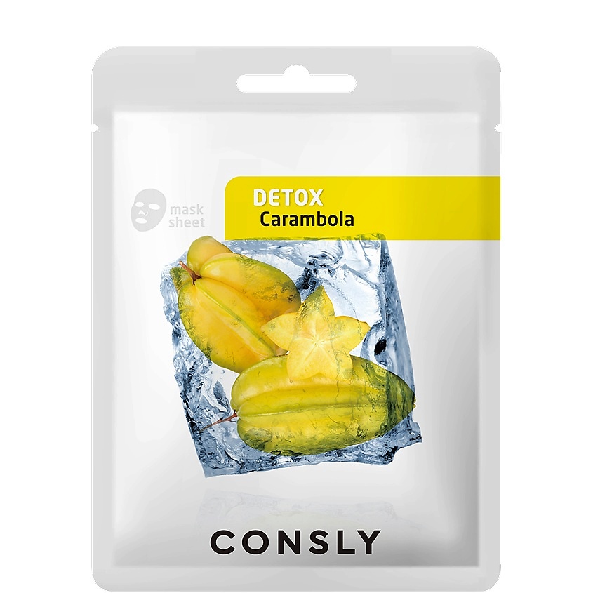 CONSLY Маска тканевая выводящая токсины с экстрактом карамболы Tissue Detoxifying Mask With Carambola Extract – фото 1
