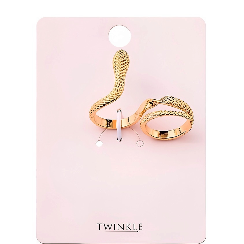 TWINKLE Кольцо на 2 пальца Golden Snake – фото 2