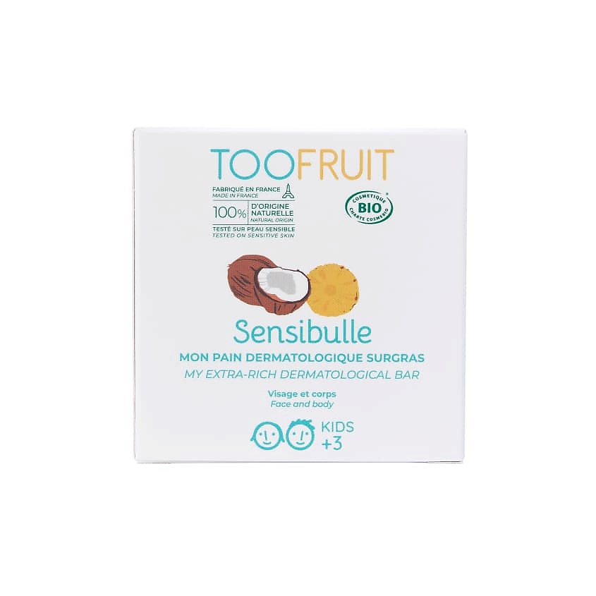 TOOFRUIT Мыло детское твердое для чувствительной кожи Ананас-Кокос 3+ – фото 1