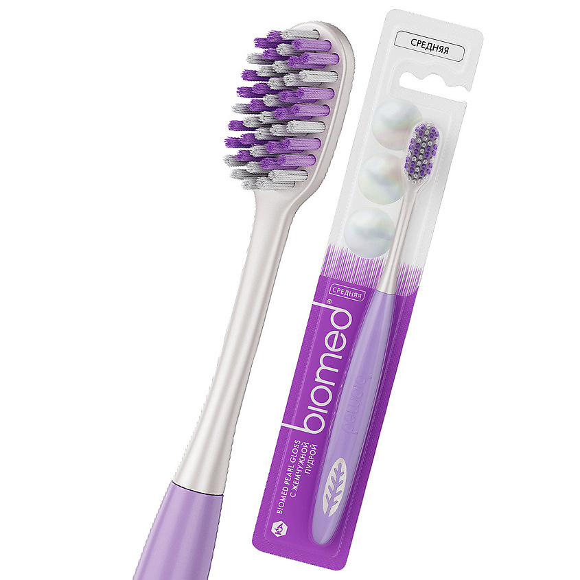 BIOMED Комплексная зубная щетка, средней жесткости Pearl Gloss – фото 2