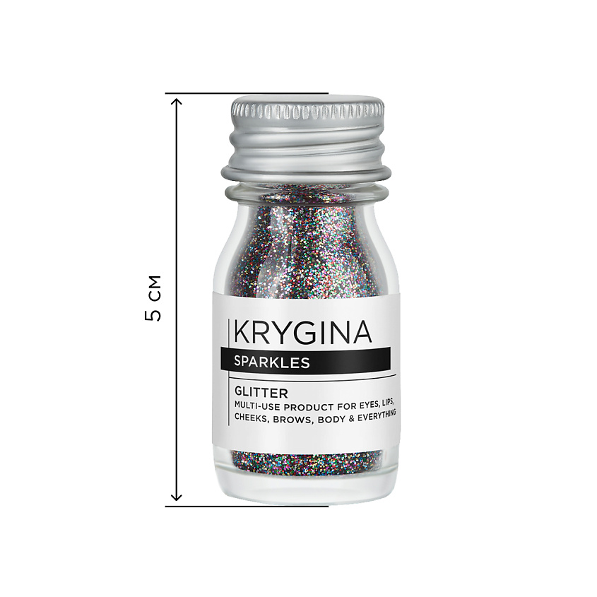 KRYGINA COSMETICS Глиттер для лица и глаз, блёстки для макияжа Sparkles, цвет: Cosmic prism – фото 4