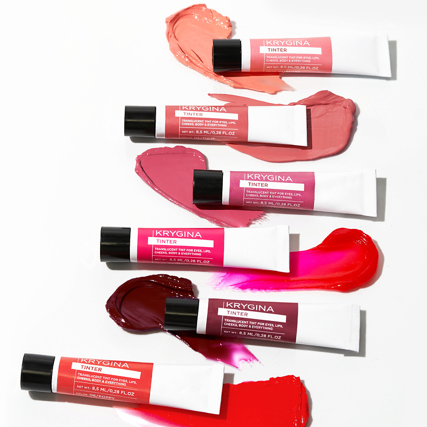 KRYGINA COSMETICS Кремовый скульптор, тени, бронзер, тинт для губ TINTER, цвет: PEONY – фото 12