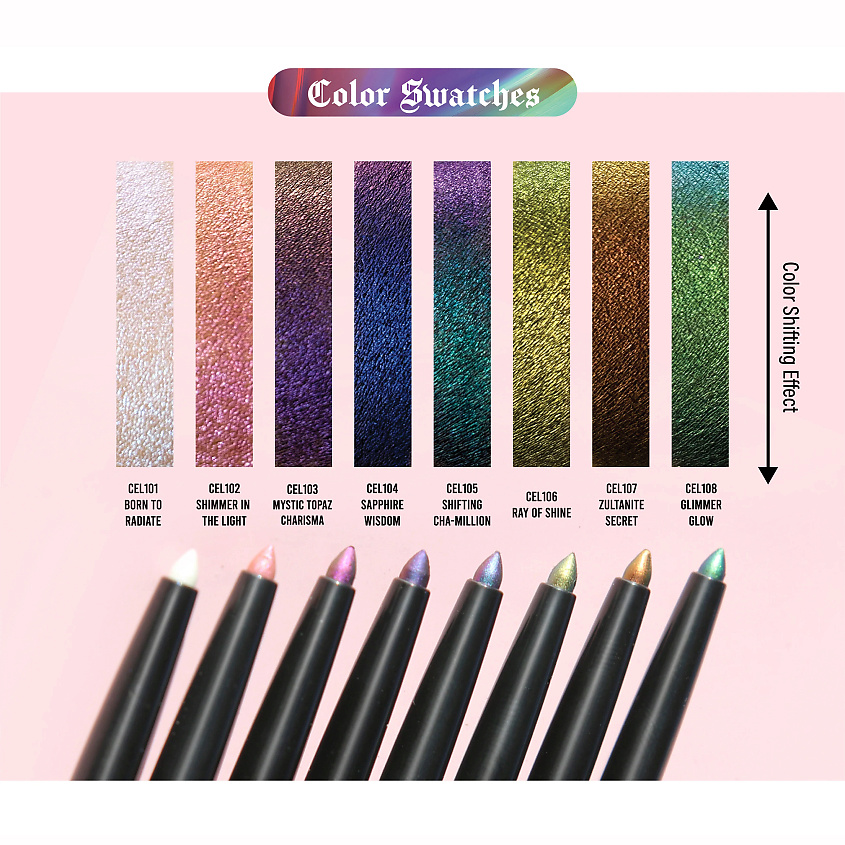 J. CAT BEAUTY Карандаш для глаз стойкий 24/7 CHROMATIC SHOCK – фото 4
