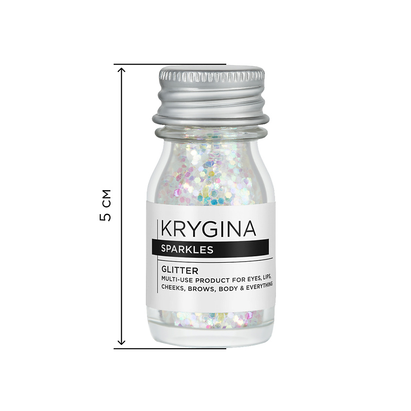 KRYGINA COSMETICS Глиттер для лица и глаз, блёстки для макияжа Sparkles, цвет: Prism – фото 4