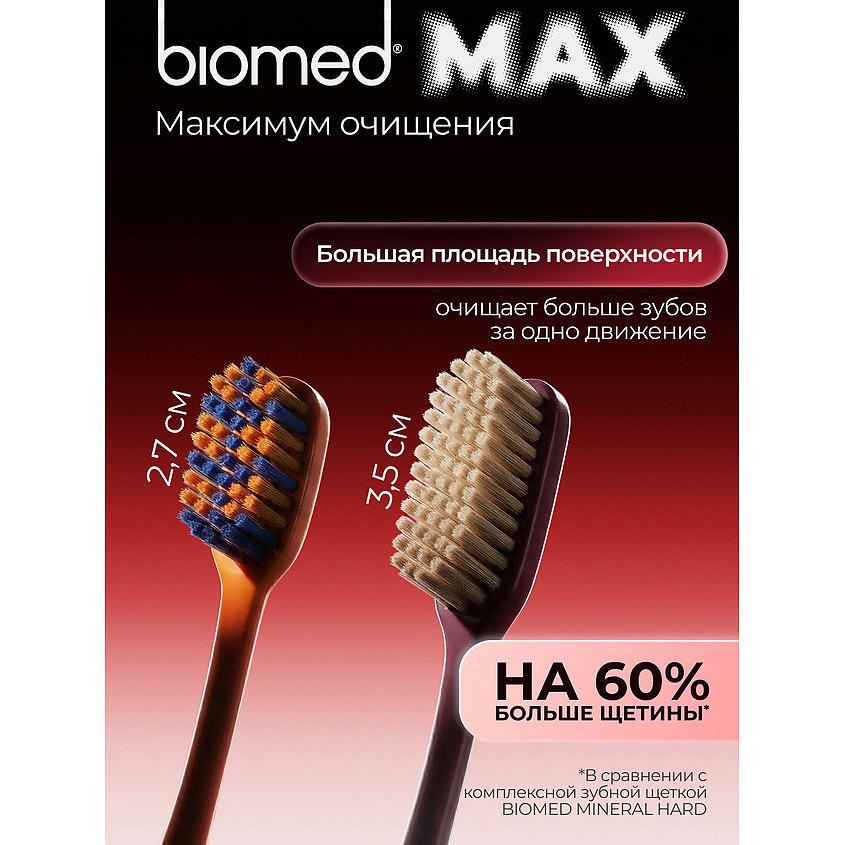 BIOMED Комплексная зубная щетка, жесткая Max – фото 5