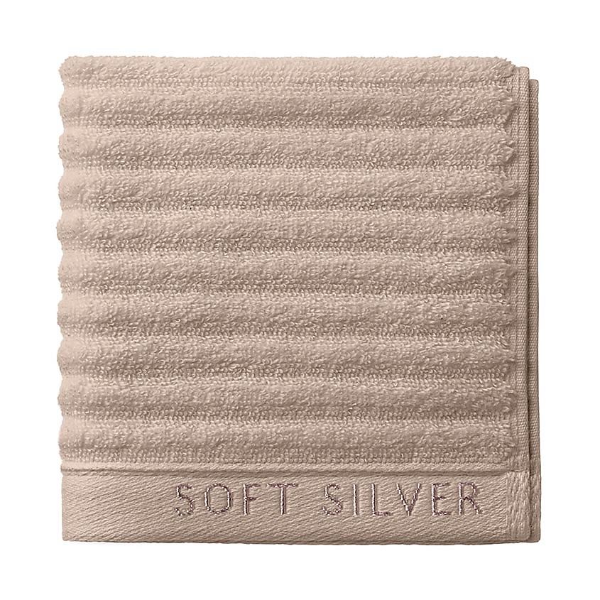 SOFT SILVER Антибактериальная махровая салфетка для массажа и пилинга, 30х30 см. Цвет: «Песчаный берег» (бежевый) – фото 3