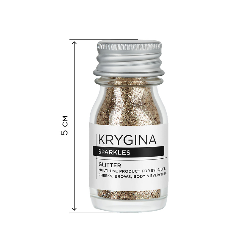 KRYGINA COSMETICS Глиттер для лица и глаз, блёстки для макияжа Sparkles, цвет: Sand – фото 4