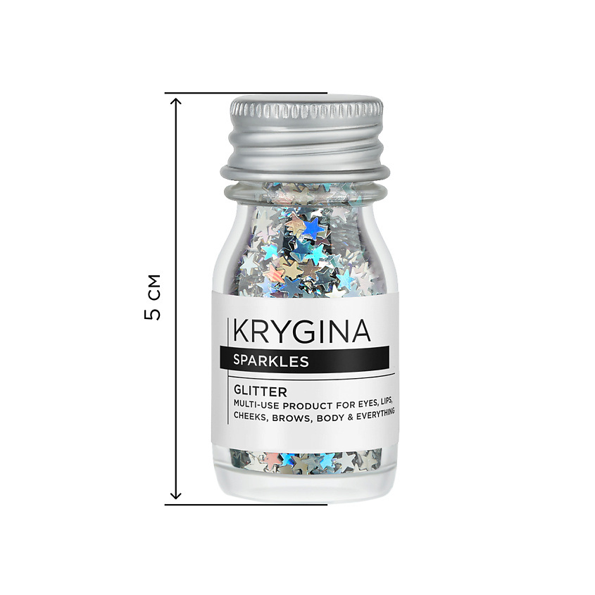 KRYGINA COSMETICS Глиттер для лица и глаз, блёстки для макияжа Sparkles, цвет: Pretty Stars – фото 4