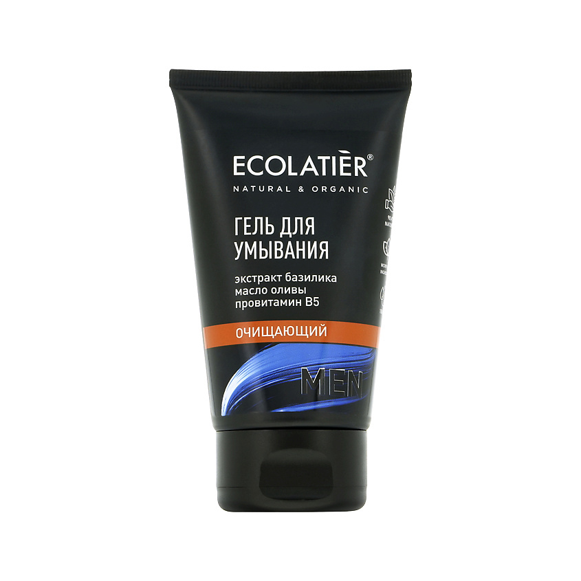 Ecolatier Гель для умывания MEN очищающий с экстрактом базилика, маслом оливы и провитамином В5 – фото 1