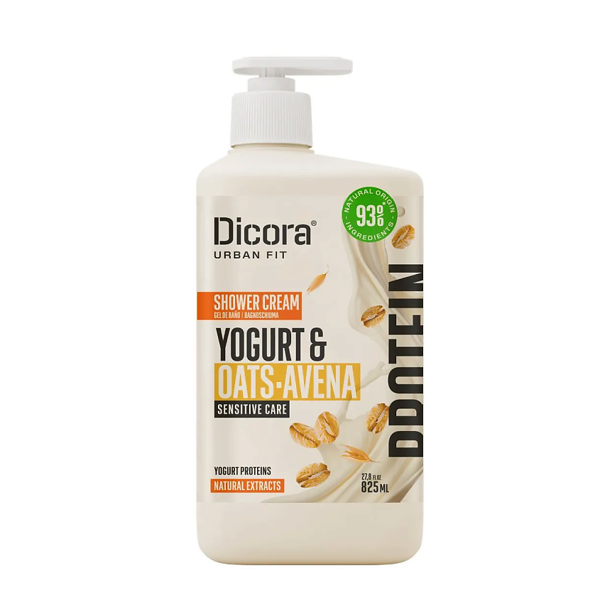 DICORA URBAN FIT Крем-гель для душа "PROTEIN, Yogurt & Oats", 825 мл – фото 1