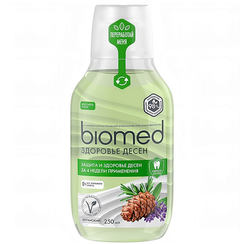 BIOMED Комплексный натуральный ополаскиватель для полости рта Здоровье десен Multiactive Mouthwash Well Gum – фото 1