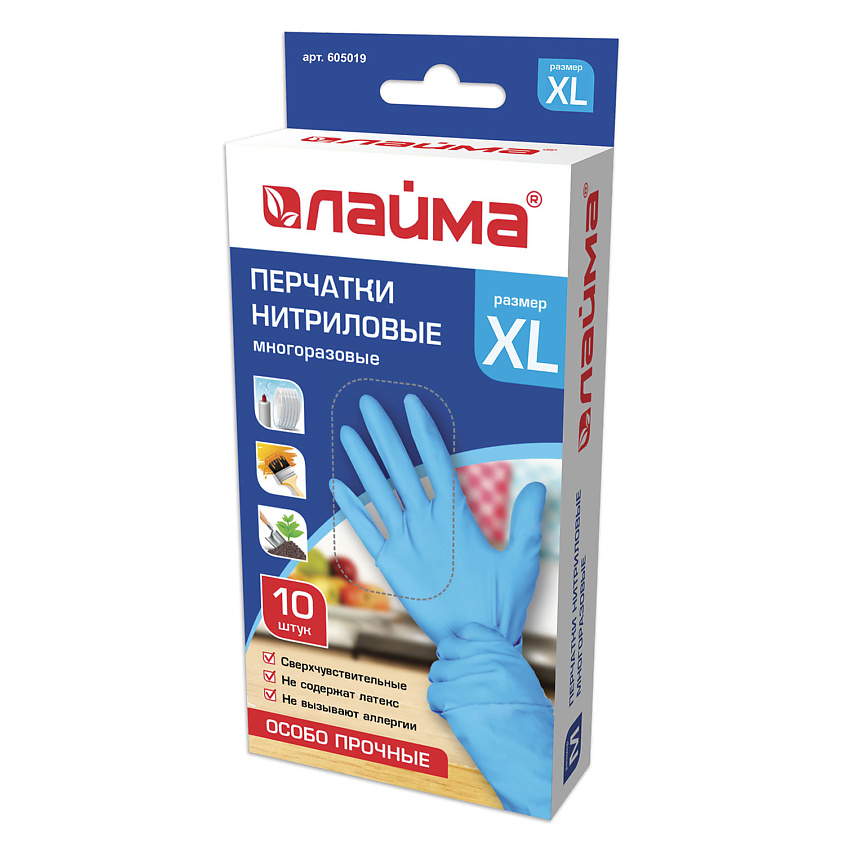 LAIMA Перчатки нитриловые многоразовые особо прочные – фото 1