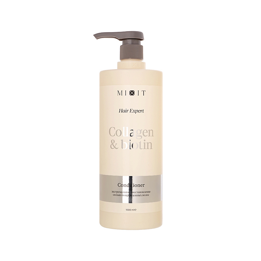 MIXIT Бальзам-ополаскиватель для волос HAIR EXPERT COLLAGEN+BIOTIN восстанавливающий – фото 1