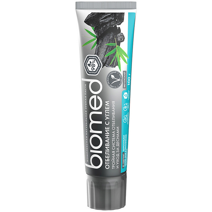 BIOMED Комплексная зубная паста "Отбеливание с углем" Charcoal Whitening – фото 1