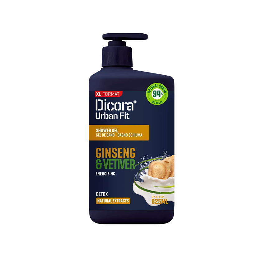 DICORA URBAN FIT Тонизирующий гель для душа «DETOX, Ginseng & Vetiver» – фото 1