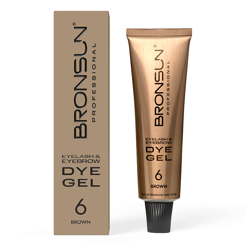 BRONSUN Гель-краска для ресниц и бровей Eyelash and Eyebrow DYE, № 6 Коричневый, 15 мл – фото 1