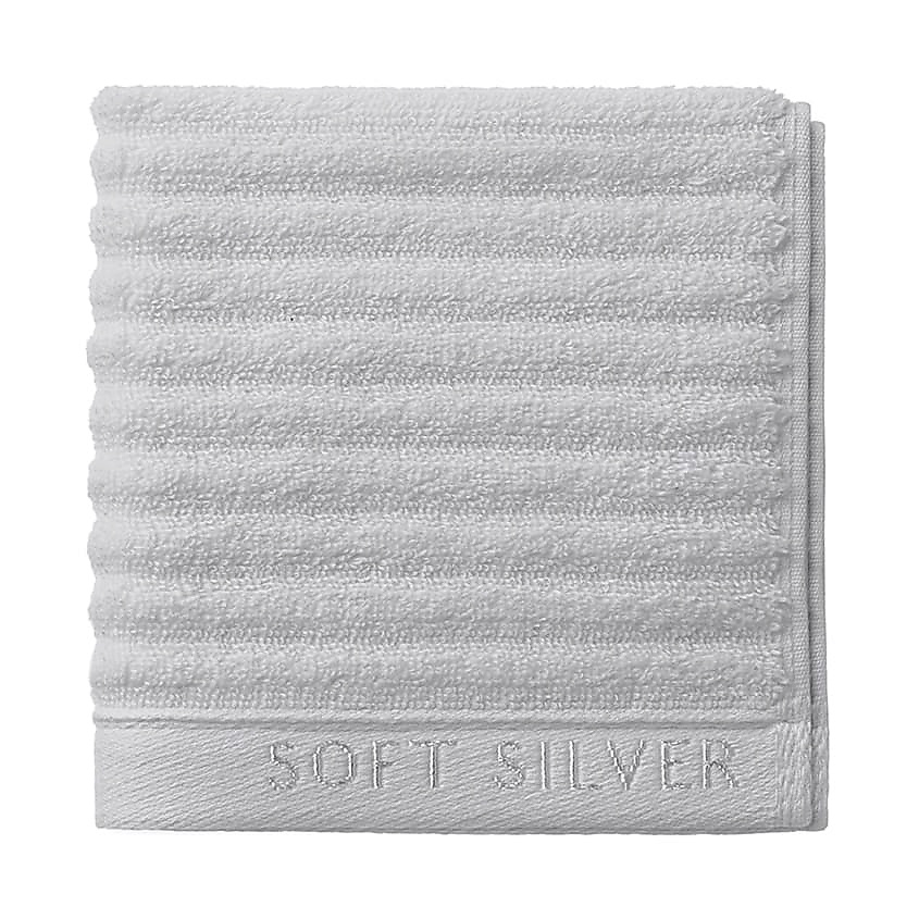 SOFT SILVER Антибактериальная махровая салфетка для ухода за лицом, 30х30 см. Цвет: «Благородное серебро» (серый) – фото 1