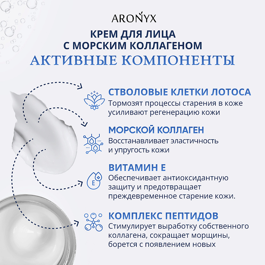 ARONYX Крем для лица с морским коллагеном Тройной эффект – фото 3
