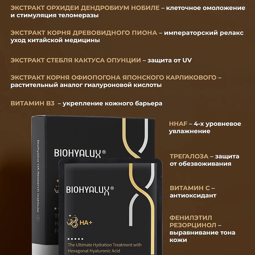 BIOHYALUX Набор масок для лица с эффектом глубокого увлажнения НА Ultimate Hydration Mask – фото 6