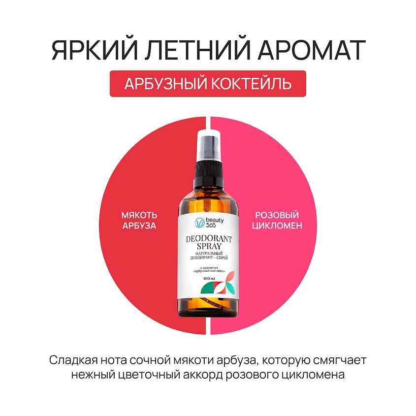 BEAUTY365 Дезодорант минеральный натуральный "Арбузный коктейль" – фото 6