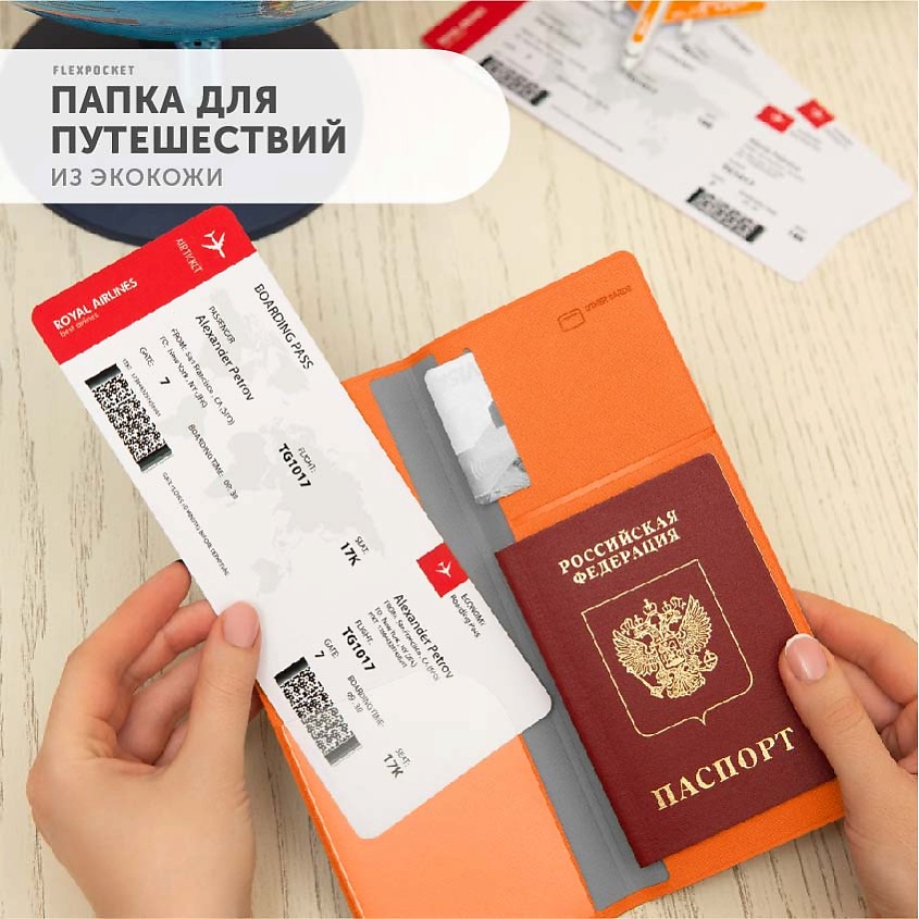FLEXPOCKET Туристический органайзер для путешествий на 1 комплект документов – фото 2