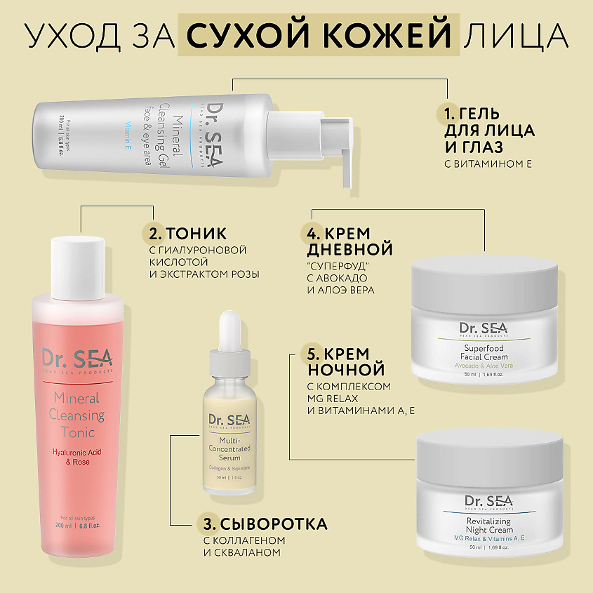 DR. SEA Тоник для лица минеральный очищающий с гиалуроновой кислотой и экстрактом розы – фото 5