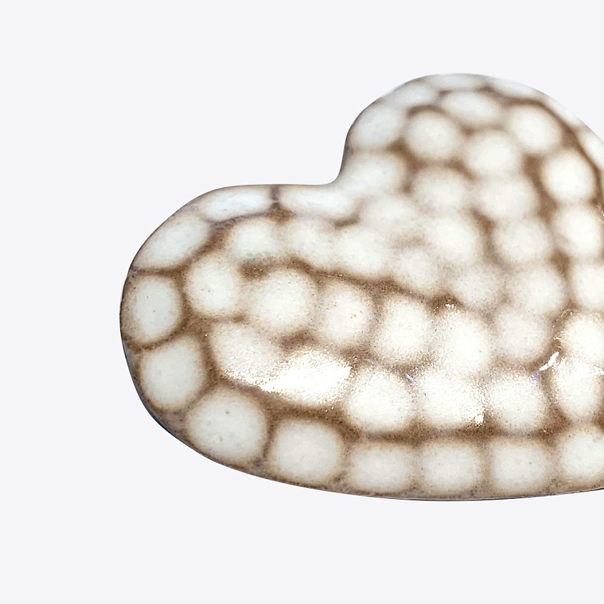 LA PALME ARTISAN CERAMICA Брошь-значок из керамики Сердце Снежное Б – фото 4