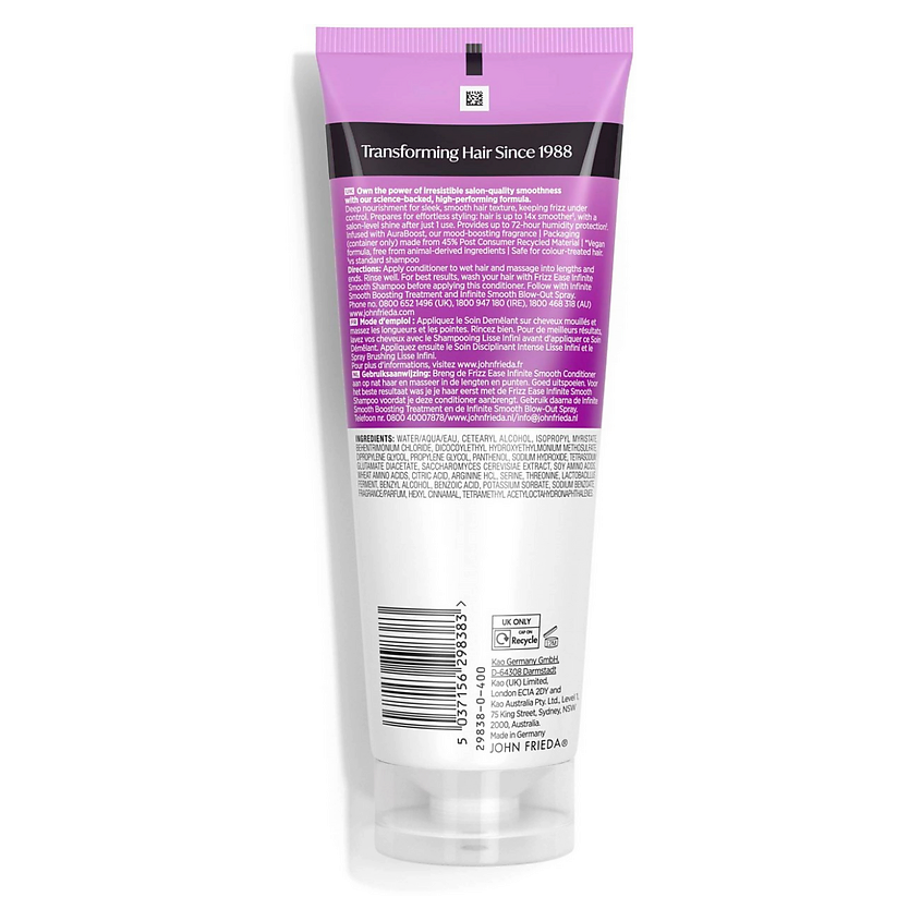 JOHN FRIEDA Разглаживающий кондиционер Frizz Ease Infinite Smooth – фото 2