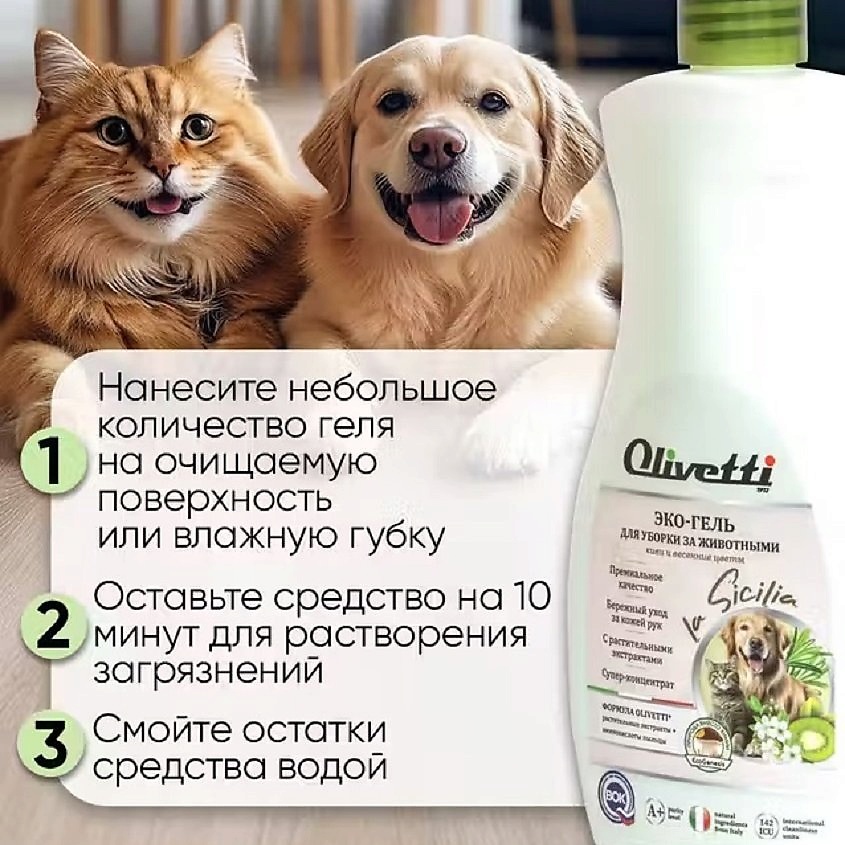 OLIVETTI Olivetti Гель для уборки за домашними животными Киви и весенние цветы – фото 7