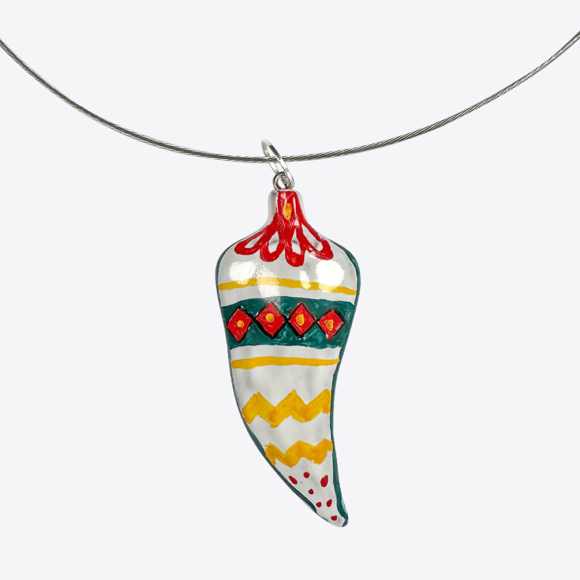 LA PALME ARTISAN CERAMICA Колье с подвеской Перец Мексика Вайт Б – фото 2